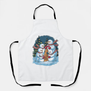 Joyful Snowman Family Apron