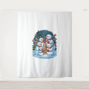 Joyful Snowman Family Tapestry