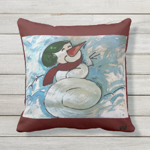 Joyful Snowman Pillow