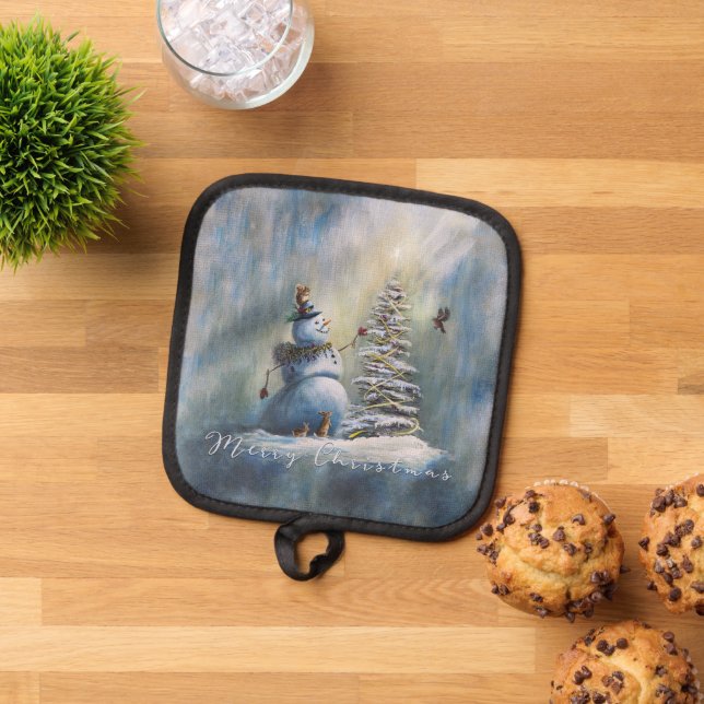 Joyful Snowman Pot Holder (Top Down)