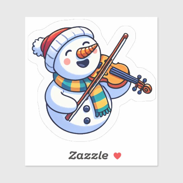 Joyful Snowman With Violin at Christmas (Sheet)