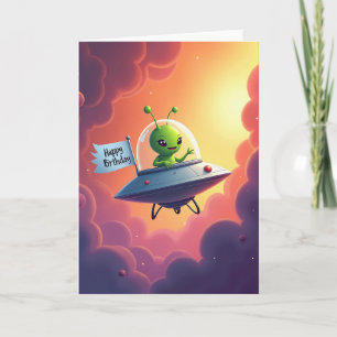 Joyful Space Creature Birthday Card
