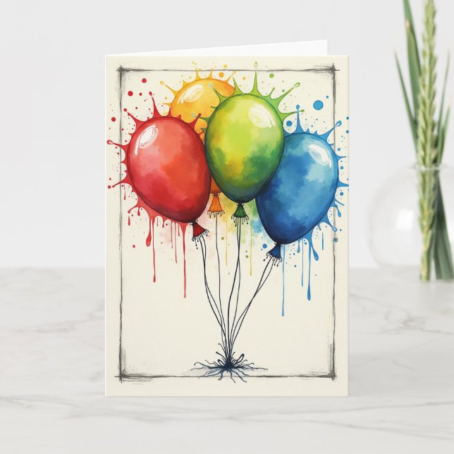 Joyful Splatter Birthday Card (Front)