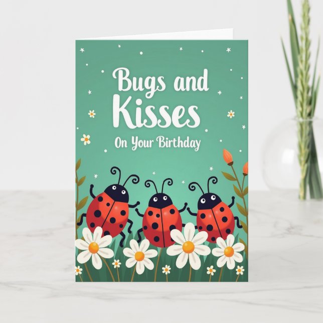 Joyful Spotted Insects Birthday Card (Front)