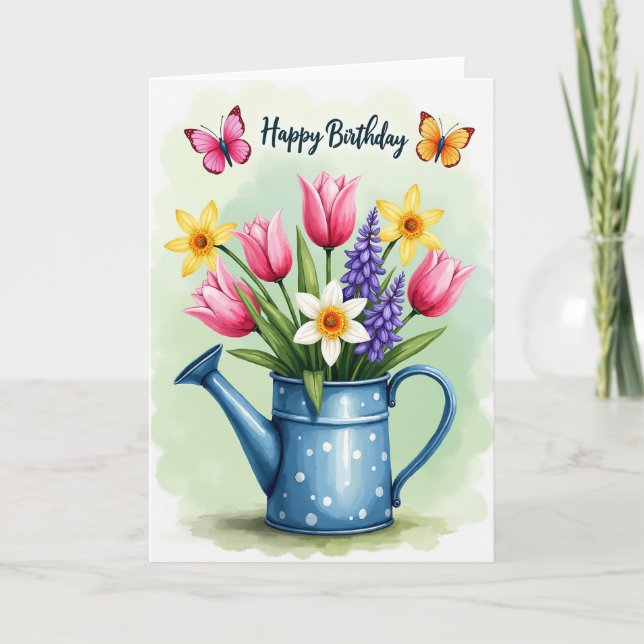 Joyful Spring Bloom Birthday Card (Front)