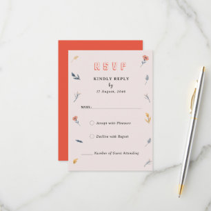 Joyful Spring Floral Wedding Invitation RSVP Cards