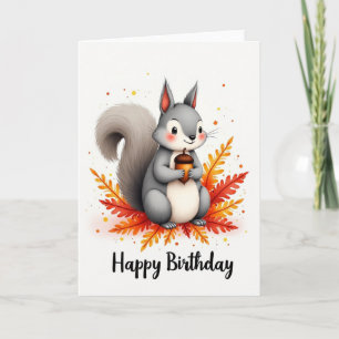 Joyful Squirrel Birthday Card