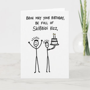 Joyful Stick Figure Birthday Card