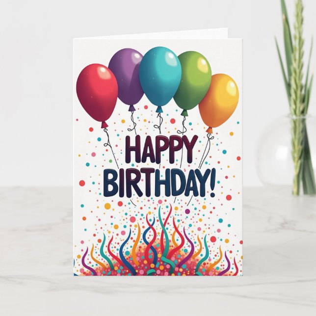 Joyful Streamer Burst Card (Front)
