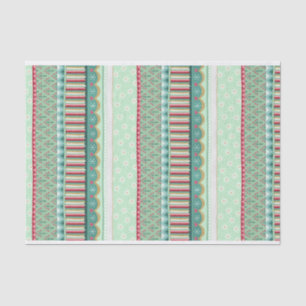 Joyful Stripe Green Christmas Tissue Paper