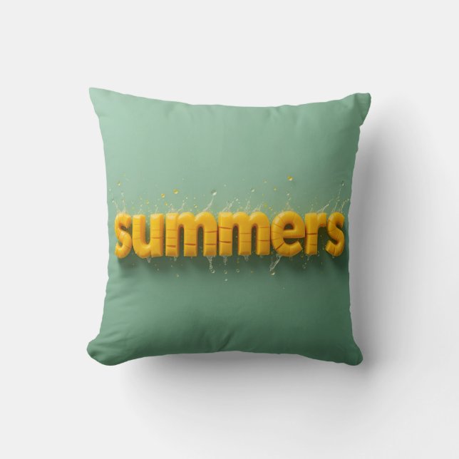 Joyful Summers Mango Pillow for Sunny Vibes (Front)