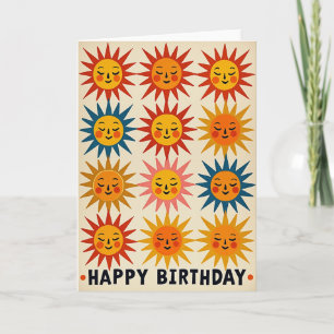 Joyful Sun Faces Birthday Card