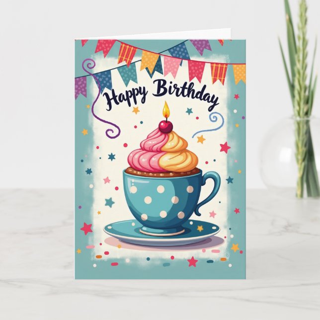 Joyful Teacup Treat Card (Front)
