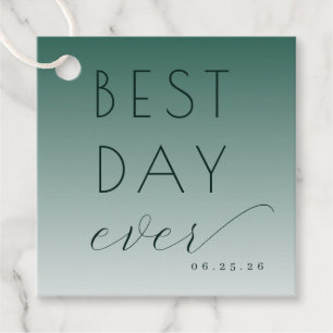 Joyful Teal Gradient Celebration Favour Tags