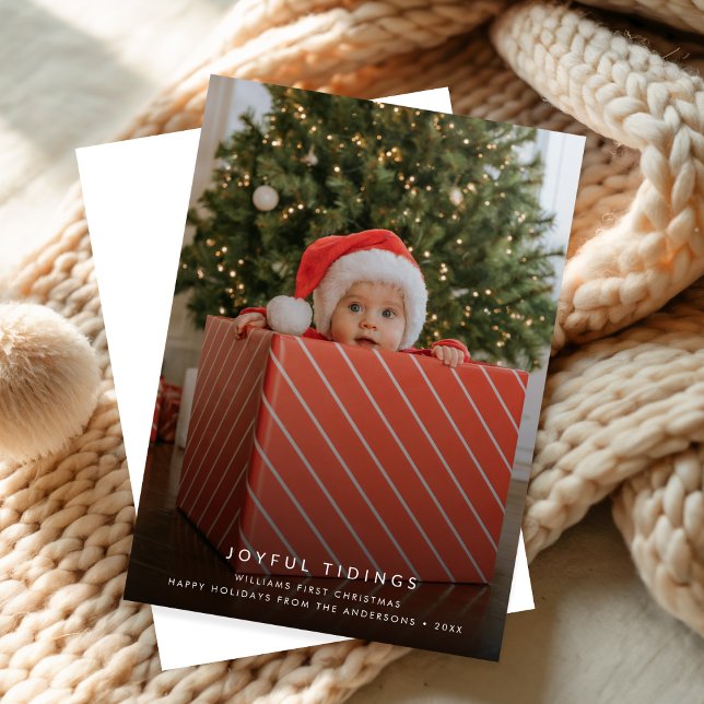Joyful Tidings | Baby’s First Christmas Photo Holiday Card (Creator Uploaded)