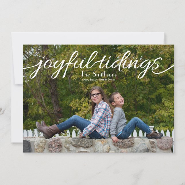Joyful tidings Mod Holiday Photo Cards (Front)