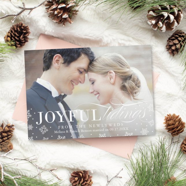 Joyful Tidings Newlywed First Christmas Card (Creator Uploaded)
