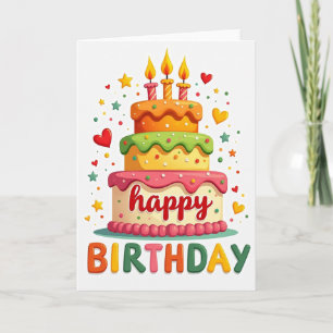 Joyful Tiered Cake Birthday Card