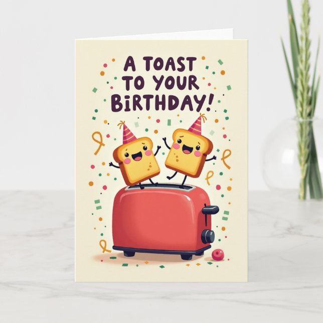Joyful Toaster Birthday Card (Front)