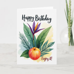 Joyful Tropical Bloom Birthday Card