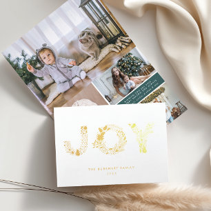 Joyful Type   Christmas Photo Gold Foil Card