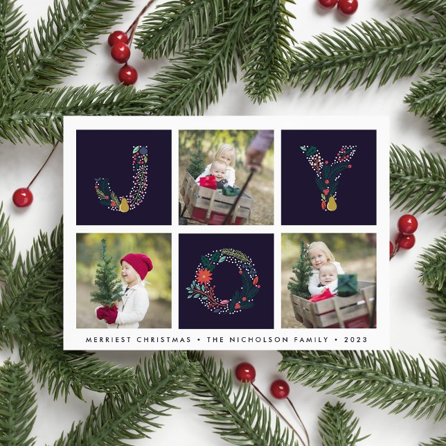 Joyful Type | Three Photo Holiday Card (Creator Uploaded)