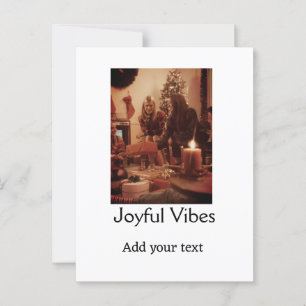 Joyful Vibes add family Christmas photo name simpl Postcard