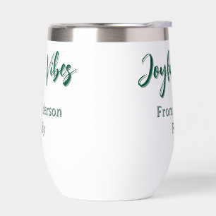 Joyful vibes christmas green holiday family name