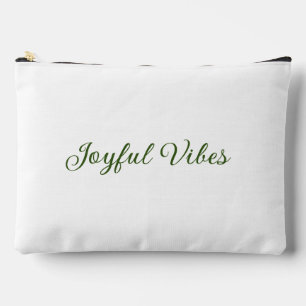 Joyful vibes christmas green holiday family name accessory pouch