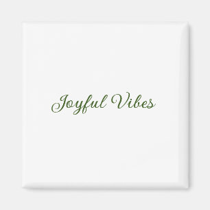 Joyful vibes christmas green holiday family name magnet