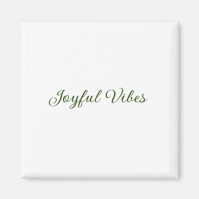 Joyful vibes christmas green holiday family name magnet (Front)