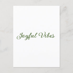 Joyful vibes christmas green holiday family name postcard