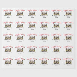 Joyful vibes Christmas holidays family photo gifts Wrapping Paper
