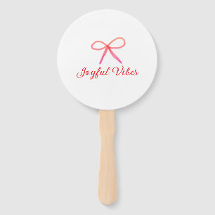 Joyful vibes christmas RED BOW holiday family name Hand Fan