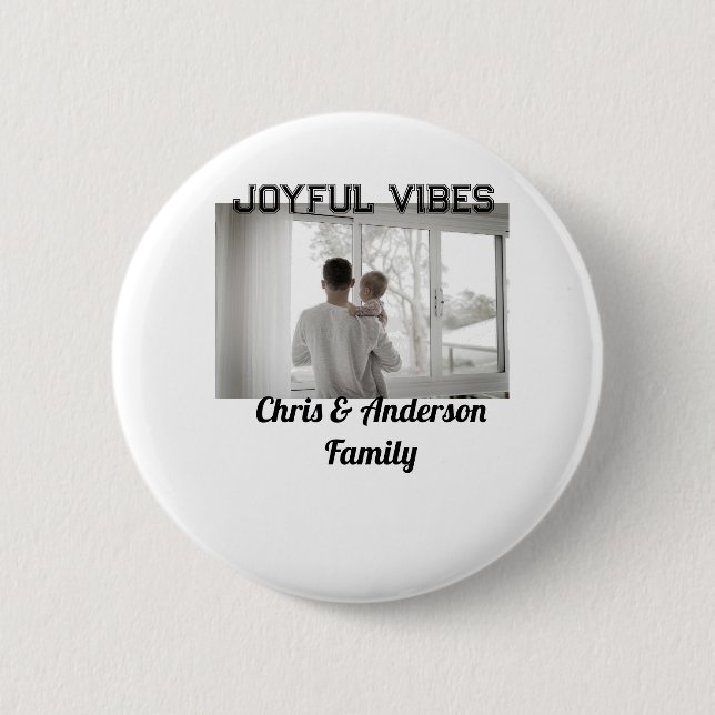 Joyful Vibes father son family Christmas holiday p 6 Cm Round Badge (Front)