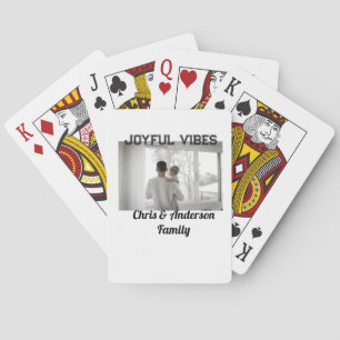 Joyful Vibes father son family Christmas holiday p Playing Cards
