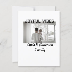 Joyful Vibes father son family Christmas holiday p Postcard