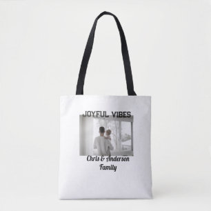 Joyful Vibes father son family Christmas holiday p Tote Bag