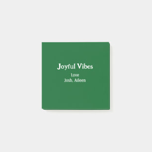 Joyful Vibes green Christmas holidays love family Post-it Notes