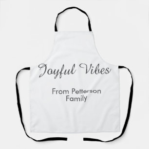 Joyful Vibes red Christmas add family name date Apron