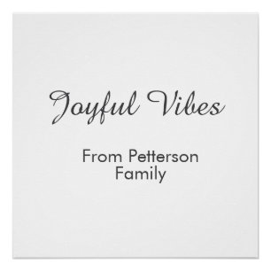 Joyful Vibes red Christmas add family name date Poster