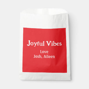 Joyful Vibes red Christmas holidays love family si Favour Bag