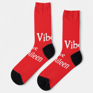 Joyful Vibes red Christmas holidays love family si Socks