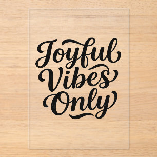 Joyful Vibes Typography Acrylic Invitations