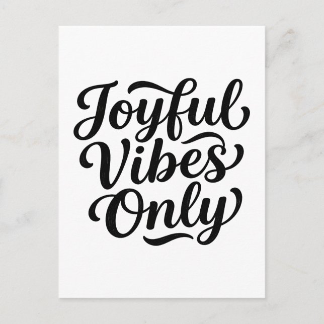 Joyful Vibes Typography Postcard (Front)