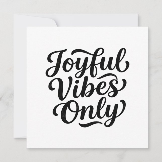 Joyful Vibes Typography Thank You Card (Front)