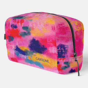 Joyful Vibrant Abstract Pink Personalised Dopp Kit