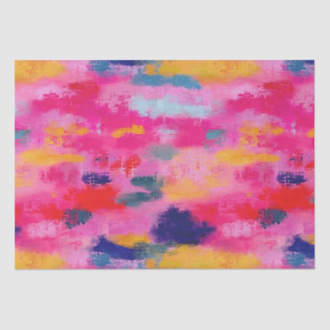 Joyful Vibrant Abstract Pink Tissue Paper (Front)