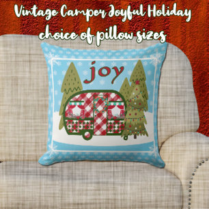Joyful Vintage Camper Holiday  Cushion