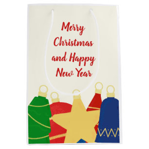 Joyful Vintage Holiday Ornaments Medium Gift Bag